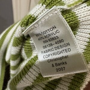 Christopher & Banks Olive and Cream Sweater